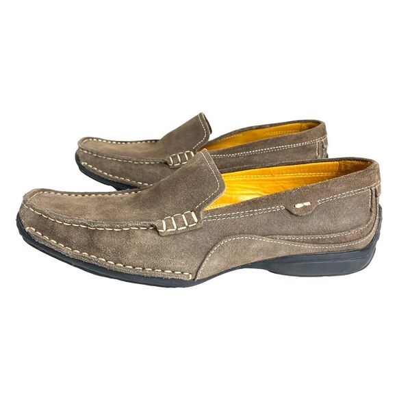 Bacco Bucci Brown Leather Driving Loafers Crespo Moccasins Shoe Mens Sz 10 M - Picture 6 of 14